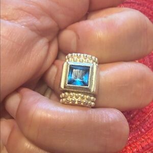 Gold Ring with Blue Gemstone